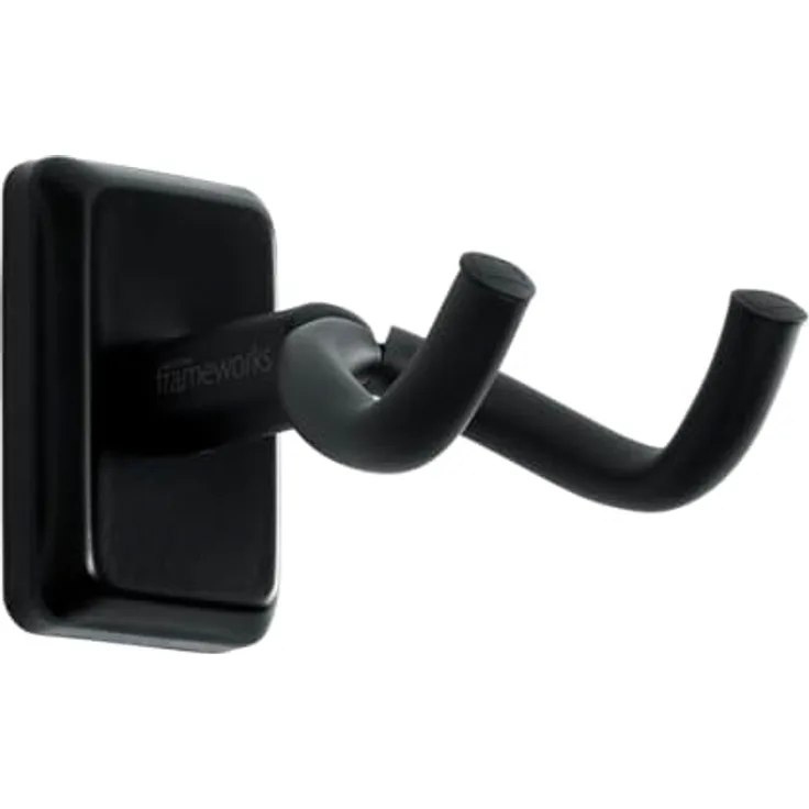 Gator Frameworks GFW-GTR-Hanger Black, Wandmontierte Instrumentenhalterung mit schwarzem Schaumstoffkissen für E-Gitarren, Akustikgitarren und Bässe