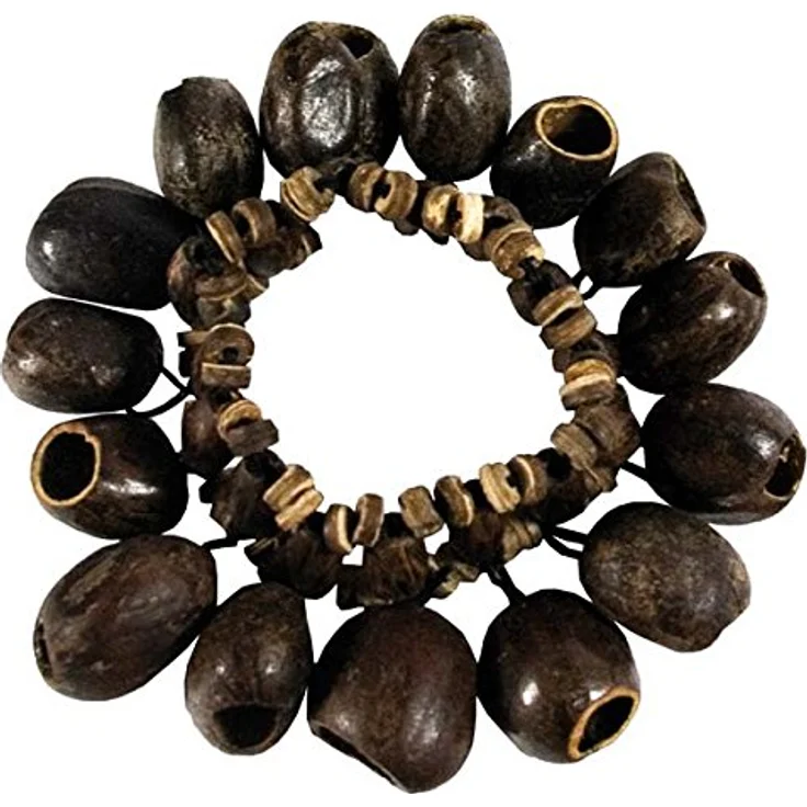 Terre Bracelet Shaker Kemiri Seeds, Holzperlenarmband mit sanften Tönen für Percussion, geeignet für Trommeln und Gitarre – Bild 2
