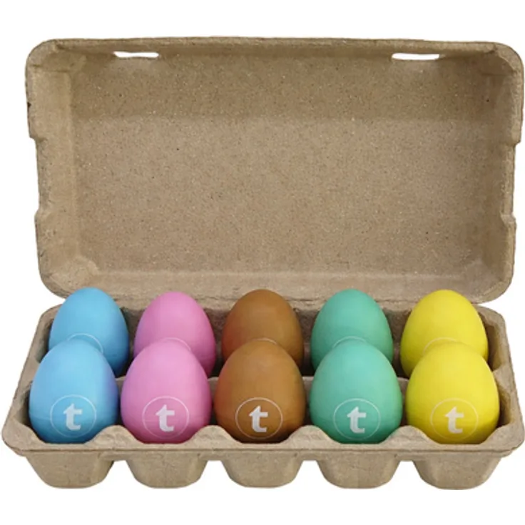 Thomann Egg Shaker Set 10 pcs, Kunststoff Shaker Set in Türkis, Braun, Blau, Gelb und Rosa, inklusive Eierverpackung