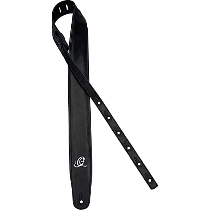 Ortega OSCL-3 Gitarrengurt mit Lederoberseite, 70 mm breit, verstellbar bis 1450 mm, Farbe Vintage Ash – Bild 2