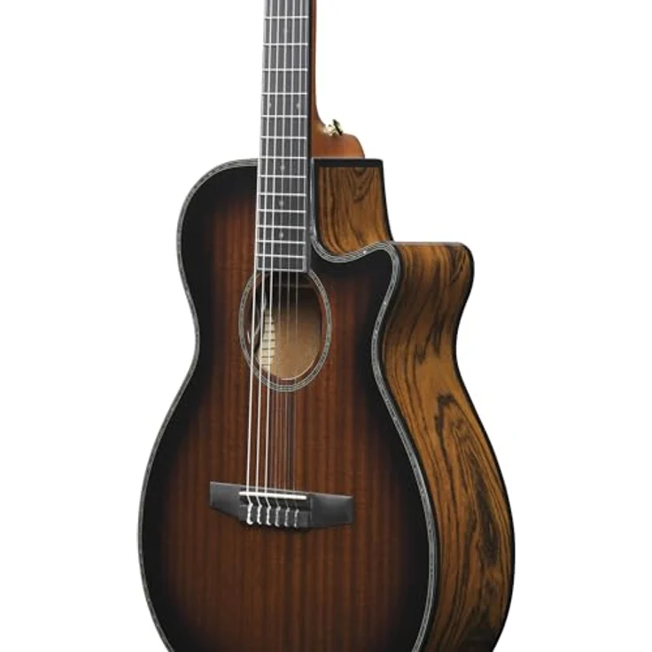 Ibanez AEG74N-MHS, Konzertgitarre mit Sapele-Decke, Bocote-Boden, Nyatoh Hals und Abalone-Rosette, Mahogany Sunburst High Gloss – Bild 4