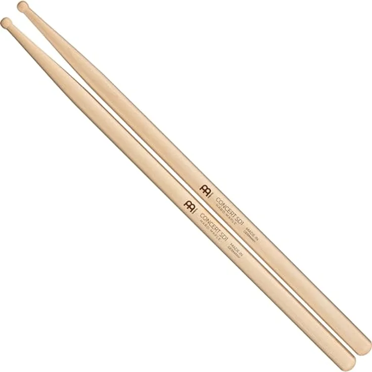 Meinl SD1 Concert Maple, Drumsticks aus Ahornholz mit rundem Holzkopf, medium Gewicht, 416 mm Länge, 16,1 mm Durchmesser