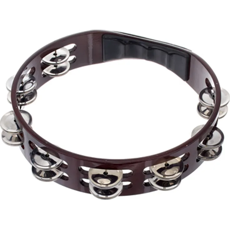 Pearl PTH-10S Tambourine, 10 Zoll mit 16 Stahlschellenpaaren, Holz Verarbeitung