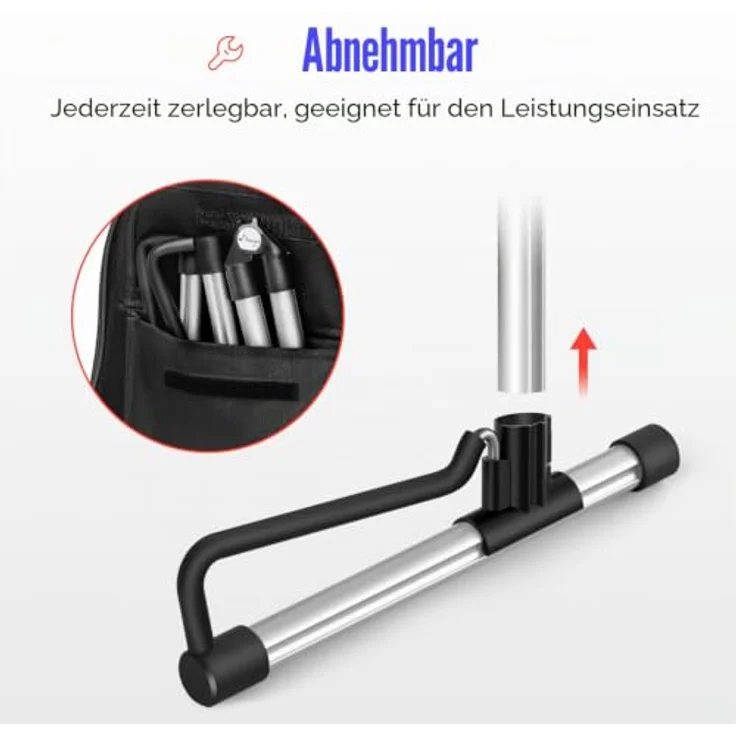 Donner DS-1 Gitarrenständer, verstellbarer faltbarer Reiseständer aus Metall für Akustik- und E-Gitarren, Silber – Bild 4