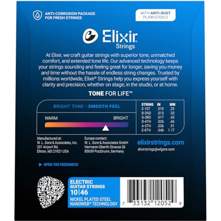 Elixir® E-Gitarrensaiten NANOWEB®-beschichtet, Light (.010-.046), nickelbeschichtete Stahl-Wicklung, langlebiger Ton – Bild 2