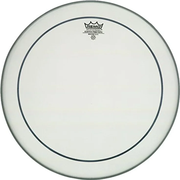 Remo 13" Pinstripe Coated, doppellagiges Schlagzeugfell mit voll abgestimmtem Klangspectrum, weiß aufgerauht – Bild 1
