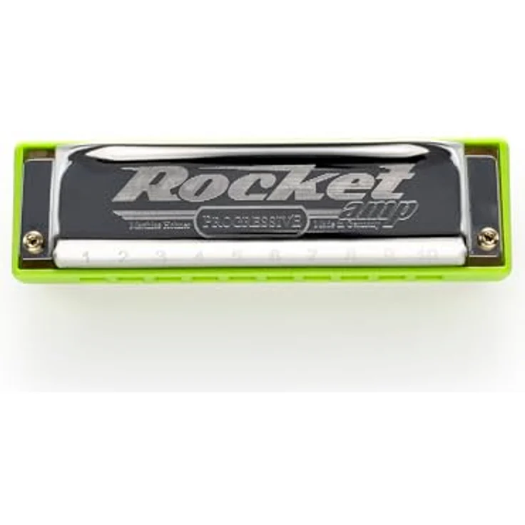 Hohner Rocket-Amp C, Mundharmonika in C-Dur mit ABS-Kunststoffgehäuse (grün), Edelstahloberfläche und 20 Stimmzungen – Bild 2