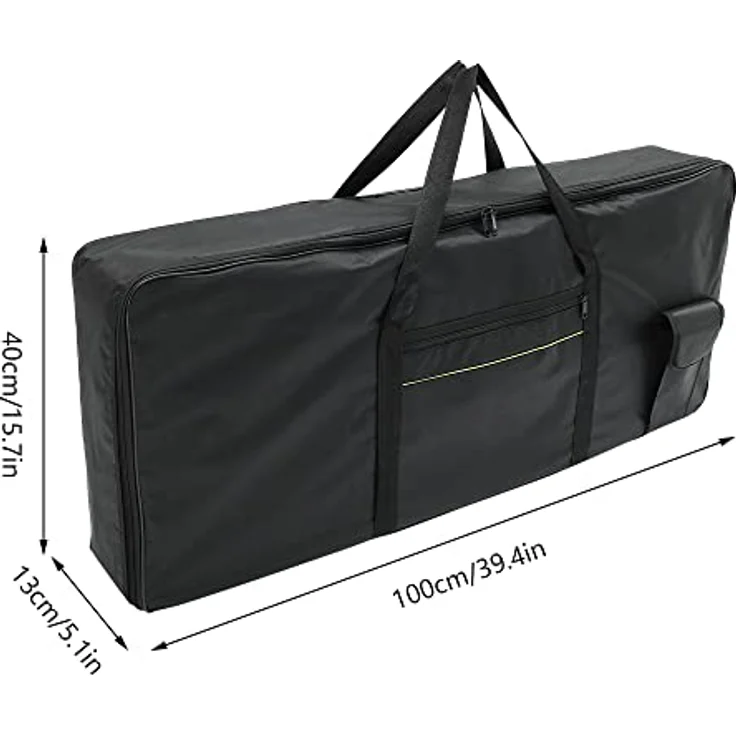 Foppla Keyboard-Gig-Tasche für 61 Tasten, wasserdicht, Oxford-Stoff, inkl. Tragegriff, Schwarz – Bild 3
