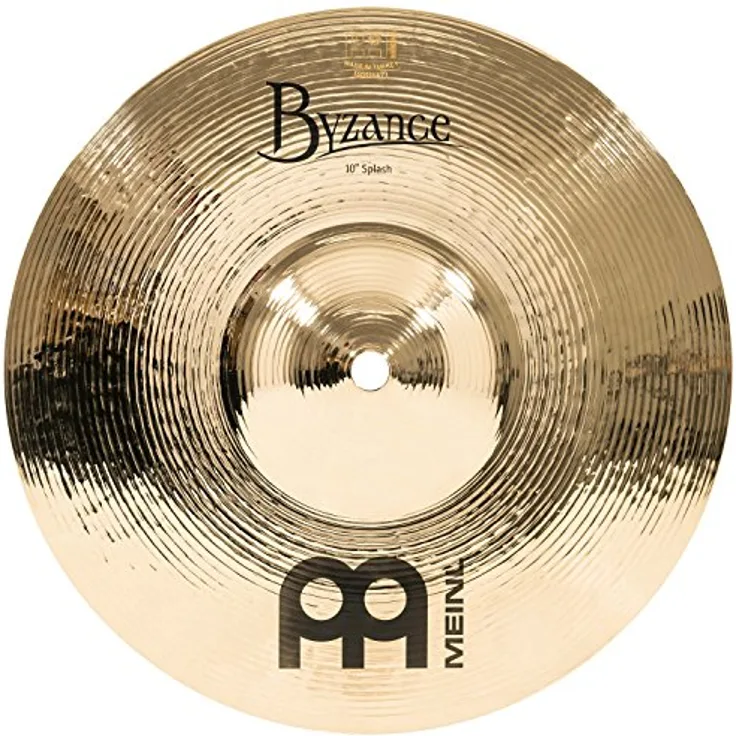 Meinl 10" Byzance Splash Brilliant, handgehämmertes Schlagzeugbecken aus B20 Bronze mit feinen Höhen und dynamischer Ansprache
