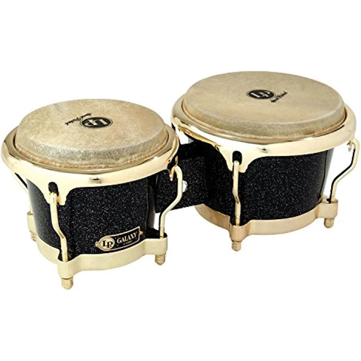 LP Galaxy Giovanni LP 794X, Fiberglas Bongo Set, 7 1/4" + 8 5/8", Black Hologram Sparkle mit Gold Hardware – Bild 2
