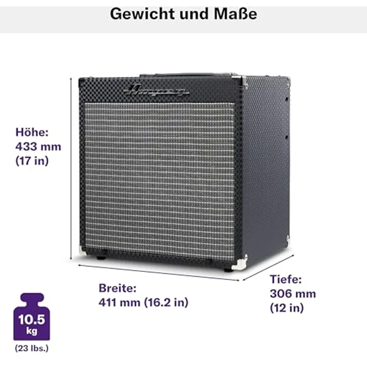 Ampeg Rocket Bass RB-108 II, E-Bass Combo mit 30 Watt, 8" Lautsprecher, 3-Band EQ und SGT Overdrive, 10,5 kg – Bild 2
