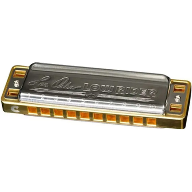 Lee Oskar Low Rider Limited Edition, Mundharmonika Major Diatonic in C, hochwertiger vergoldeter ABS Kanzellenkörper, breitere Öffnung für verbesserten Luftstrom