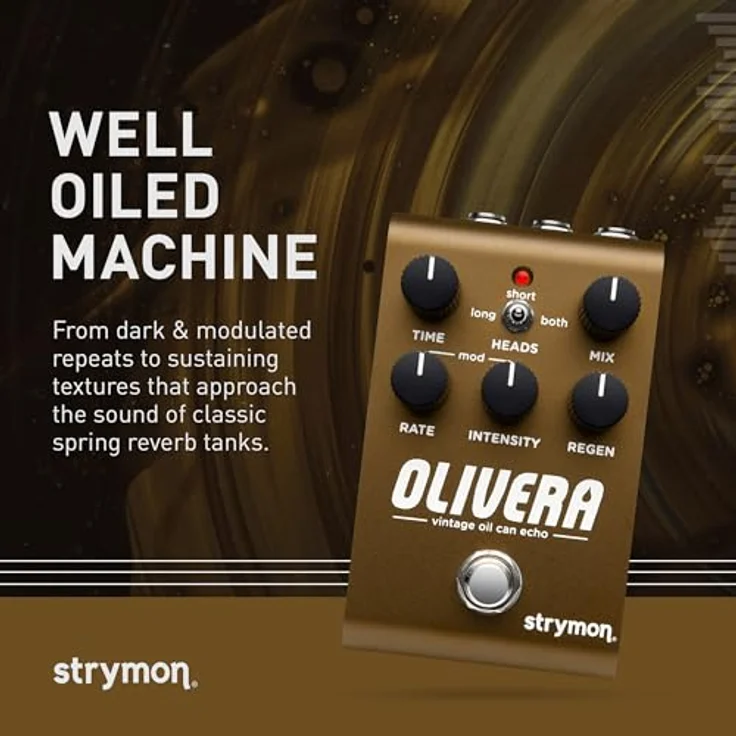 Strymon Olivera Delay, Effektpedal für E-Gitarre mit klassischer Oil Can Echo Emulation, unabhängige Stereoausgänge – Bild 2