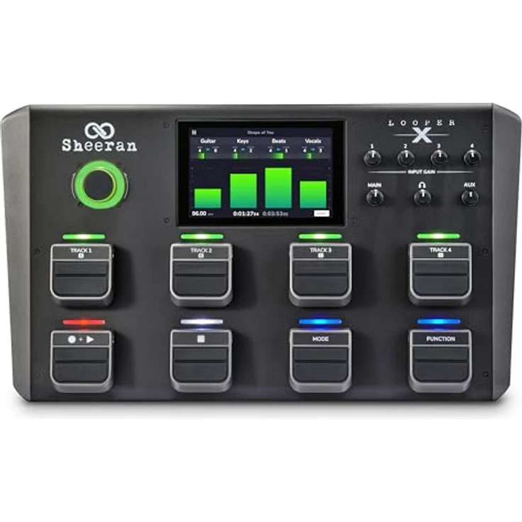 SHEERAN LOOPER LOOPER X Multi-Track Looper Workstation mit 8 Pedalen, 7" Touch Screen, 32-Bit Audio, 5 Looper-Modi und Multi-FX Engine – Bild 1