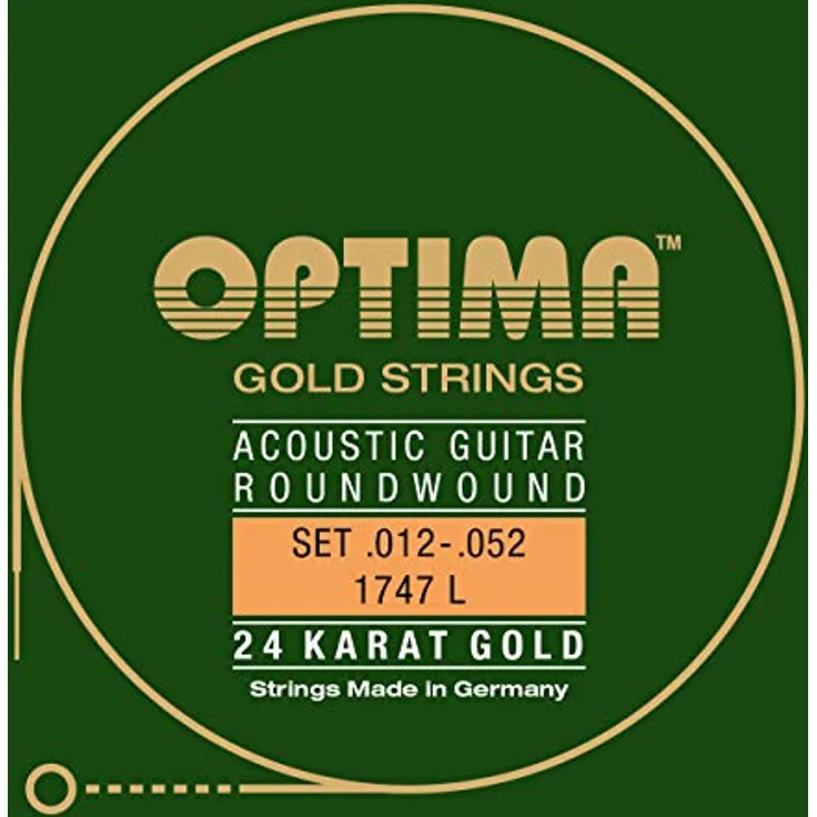 Optima 1747L, Gitarrensaiten für Akustikgitarre, Gold Strings, Stärken 012-052, Made in Germany