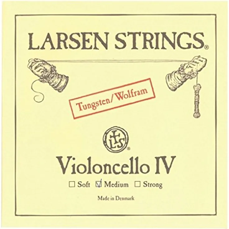 LARSEN STRINGS Cello-Saiten Original C Wolfram Soft, Stahldrahtkern mit präzisionsgerolltem Wolfram umsponnen, 4/4, Spannungsstärke: Soft (13,7kg)
