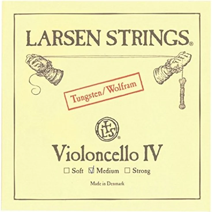 LARSEN STRINGS Cello-Saiten Original C Wolfram Soft, Stahldrahtkern mit präzisionsgerolltem Wolfram umsponnen, 4/4, Spannungsstärke: Soft (13,7kg)