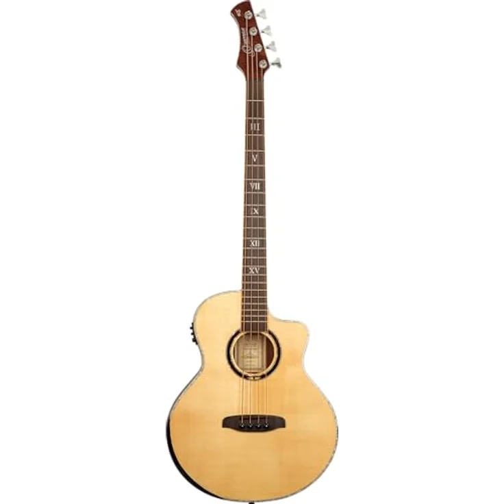 Ortega KTSM2-4 Ken Taylor Signature, 4-saitiger Akustik-Bass mit massiver Fichtendecke und Whiskey Burst Finish, inklusive wiederaufladbarer MagusX/B Elektronik – Bild 2