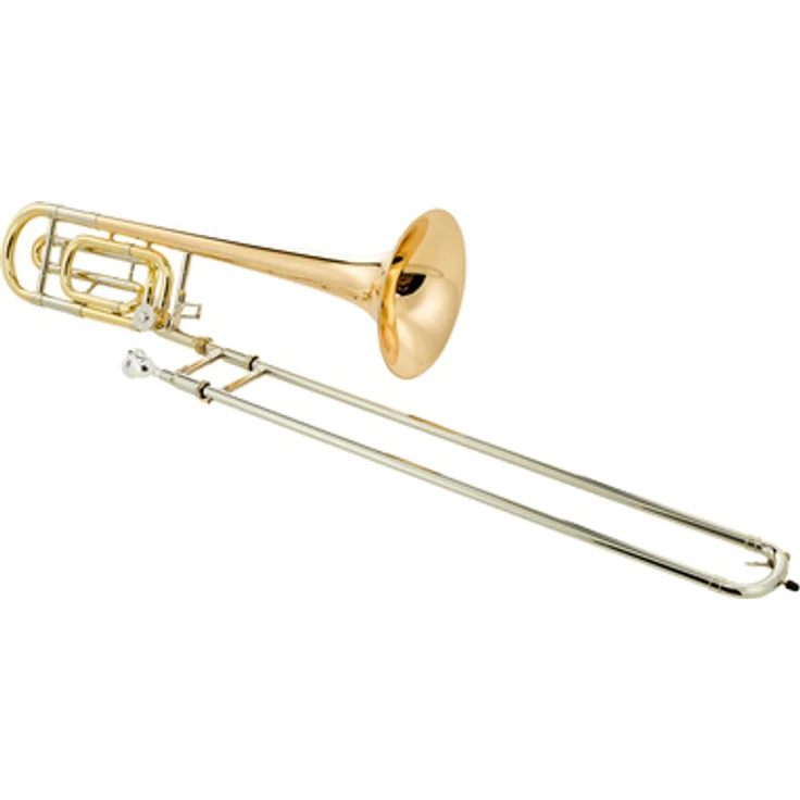 Bach LT 36BG Bb/F-Tenorposaune mit Quartventil, Traditional-Wrap Bauweise, ML-Bohrung und Goldmessing Schallbecher, klar lackiert, inkl. Bach 7C Mundstück und Deluxe Holzkoffer