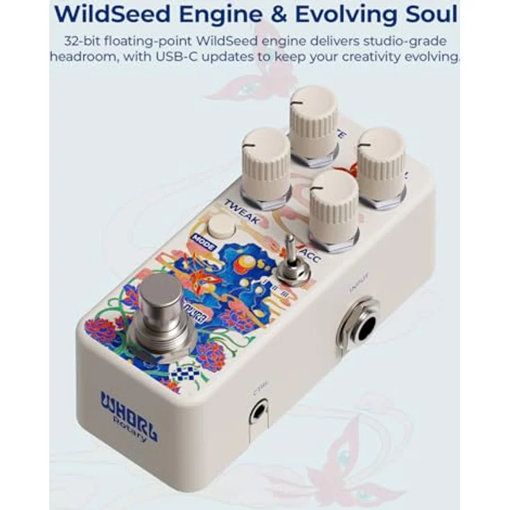 Klowra Whorl Dynamic Rotary, digitales Rotary-Speaker-Pedal mit 3D-Doppler-Effekt und drei Cabinet-Voicings, schwarz – Bild 6