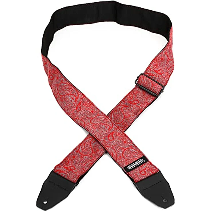 Jim Dunlop Gitarrengurt Jacquard Paisley, rot, langlebig und komfortabel – Bild 2