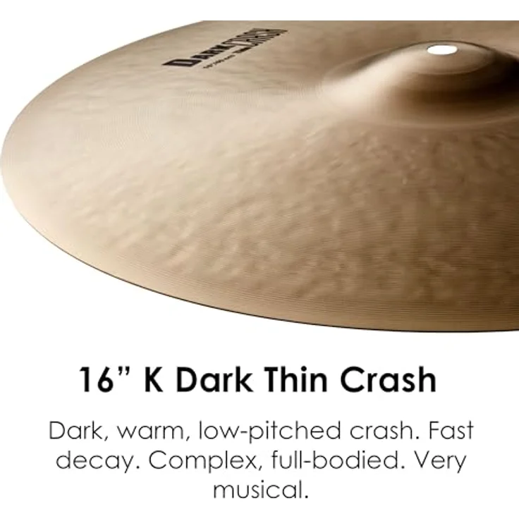 Zildjian K' Dark Crash Thin 16", Schlagzeugbecken mit Traditional Finish – Bild 4