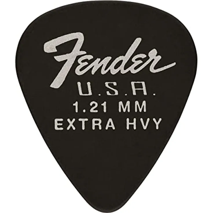 Fender 351 Dura-Tone Picks, Plektrenset mit 12 Stück, 1,21 mm, schwarz
