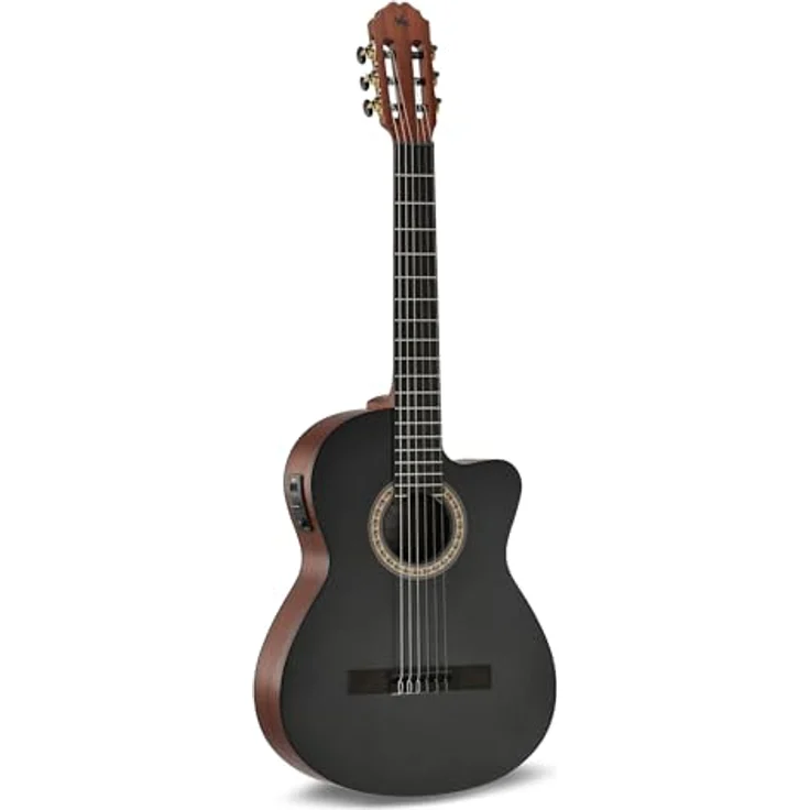 Caballero by Manuel Rodriguez Principio CA-PM SB, Konzertgitarre mit Cutaway, Fichte Massivdecke, Sapelli Mahagoni Korpus, schwarz, mit Tonabnehmer und 4-Band EQ – Bild 1
