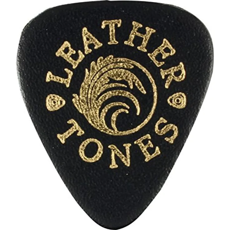 Timber Tones Leather Tones BL1, Plektrum aus schwarzem Leder für Ukulele und Bassisten, Vintage-Ton