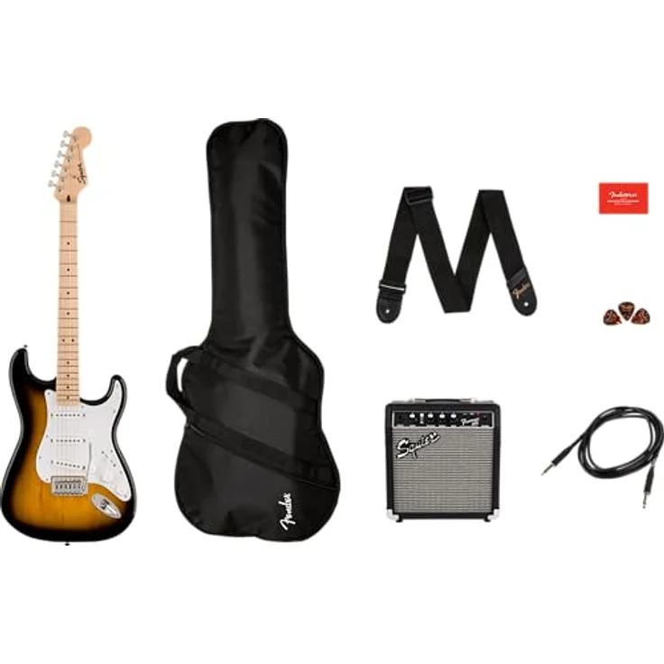 Squier Sonic Stratocaster Pack 2TSB, E-Gitarre mit 3x Ceramic Single-Coil Tonabnehmer, 2-Color Sunburst, inkl. Verstärker und Zubehör – Bild 1