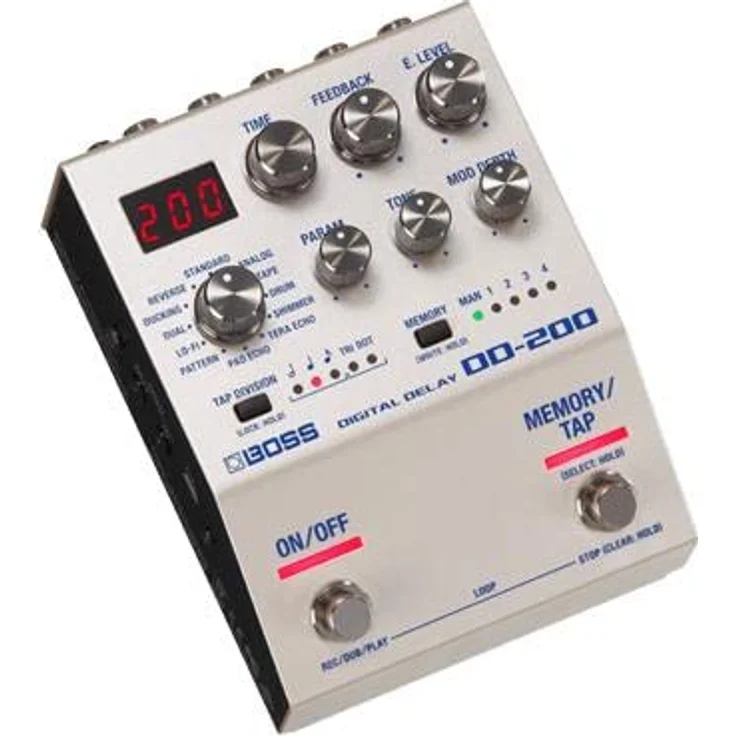 BOSS DD-200 Digitales Delay-Pedal, klarer und resonanter Ton, robuste Materialien, schnelle Hands-On-Steuerung – Bild 4