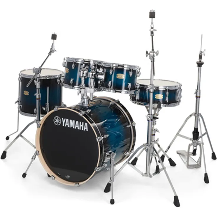 Yamaha Stage Custom Studio Set DUS, Schlagzeugset mit 6-lagigen Birkenholzkesseln, Deep Blue Sunburst, inkl. HW780 Hardwareset