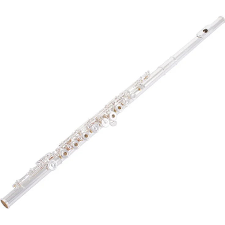 Pearl Flutes Dolce PF-695 RE, Querflöte mit Vollsilber-Kopfstück, Neusilber-Korpus und versilberten Klappen, handgefertigt, inkl. Holzetui