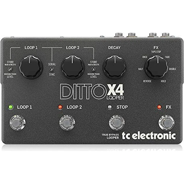 TC Electronic DITTO X4 LOOPER, zweispuriges Gitarren-Looper-Pedal mit 7 Loop-Effekten und 5-minütigen Tracks – Bild 1