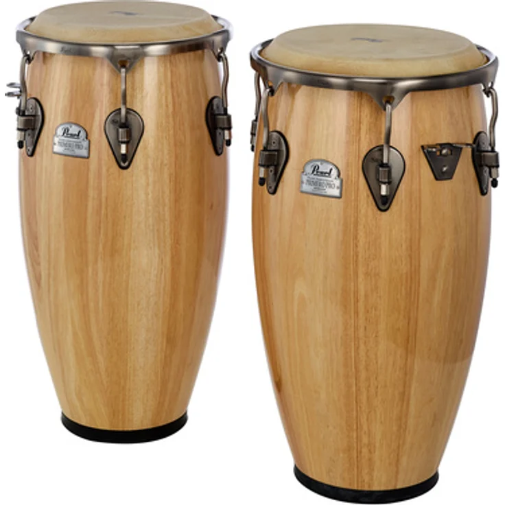 Pearl PWC-302DX Primero Pro CongaSet, Holzkesselkonstruktion aus Thai Oak, Farbe Natural #511, Größe: 11 3/4" und 12 1/2", ideal für sitzendes Spielen