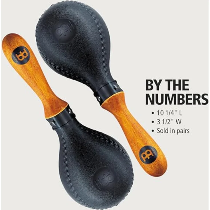 Meinl PM2BK Maracas, Percussion Instrument im Paar, Schwarz mit grober Körnung – Bild 5