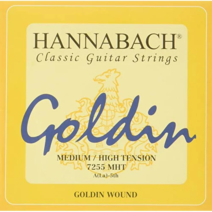 Hannabach Klassikgitarrensaiten Serie 725 Medium/High Tension Goldin - A5 - 7255MHT, Premiumqualität mit besonderer Goldin-Legierung für intensiven Klang, Made in Germany – Bild 1