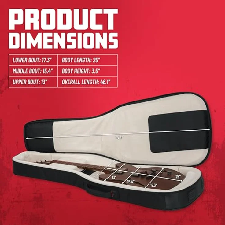 Gator G-PG-Semi-hollow / V Bag, Gigbag für Semi Hollow / V-Style E-Gitarre, Schwarz, inklusive Regenhülle, Micro-Fleece Innenausstattung, 25 mm Polsterung und große Außentasche mit Kabelmanagement – Bild 7