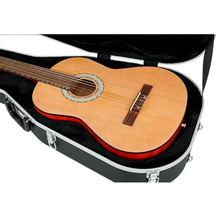 Gator GC-Classic Guitar ABS Case, Gitarrenkoffer für klassische Gitarren mit Alu-Schließprofil, EPS-Schaumpolster und Zubehörfach, schwarz – Bild 13