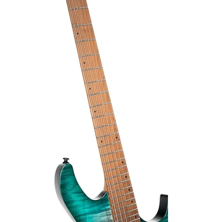 Cort Space G6TR, 6-saitige Headless E-Gitarre mit Okoume Korpus, geflammter Ahorndecke, Lagoon Semi Gloss, HSS-Pickup-Konfiguration – Bild 10