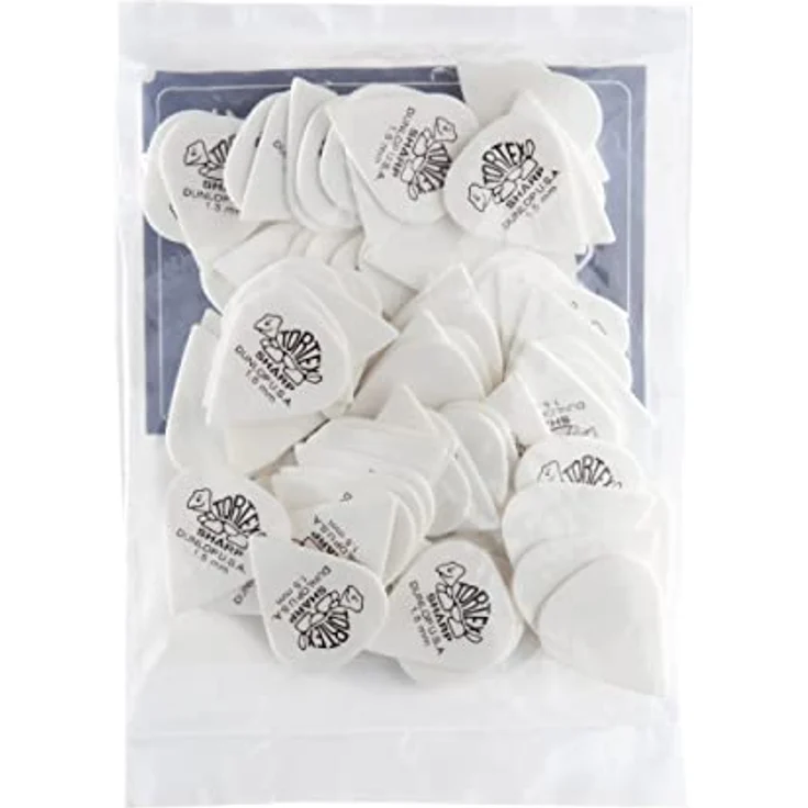 Dunlop Plectrums Tortex Sharp 1,50 mm, Set mit 72 Stück, weiß – Bild 5