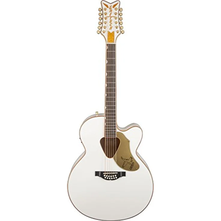Gretsch G5022CWFE-12 Falcon Rancher, 12-saitige Jumbo Westerngitarre mit massiver Fichte Decke, Ahorn Boden, Gold Hardware und White/Gold Finish – Bild 1