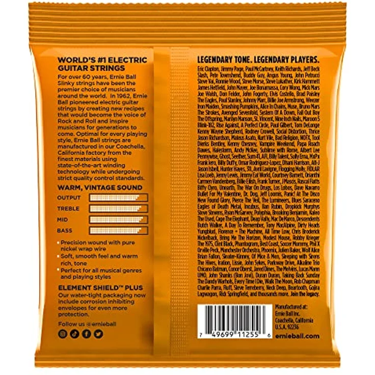 Ernie Ball Hybrid Slinky Classic Rock n Roll E-Gitarrensaiten, 3er-Pack, Pure Nickel Wrap, Stärke 9-46, warmer Vintage-Klang – Bild 2