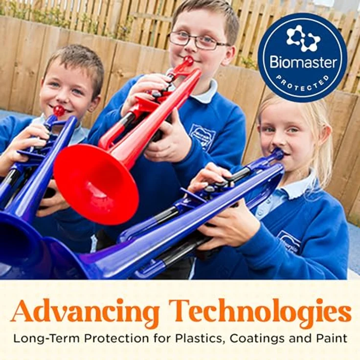 pBone music pCornet Blue, Bb-Kornett aus ABS-Kunststoff, leicht und robust mit abnehmbaren Ventilzügen, blau – Bild 9