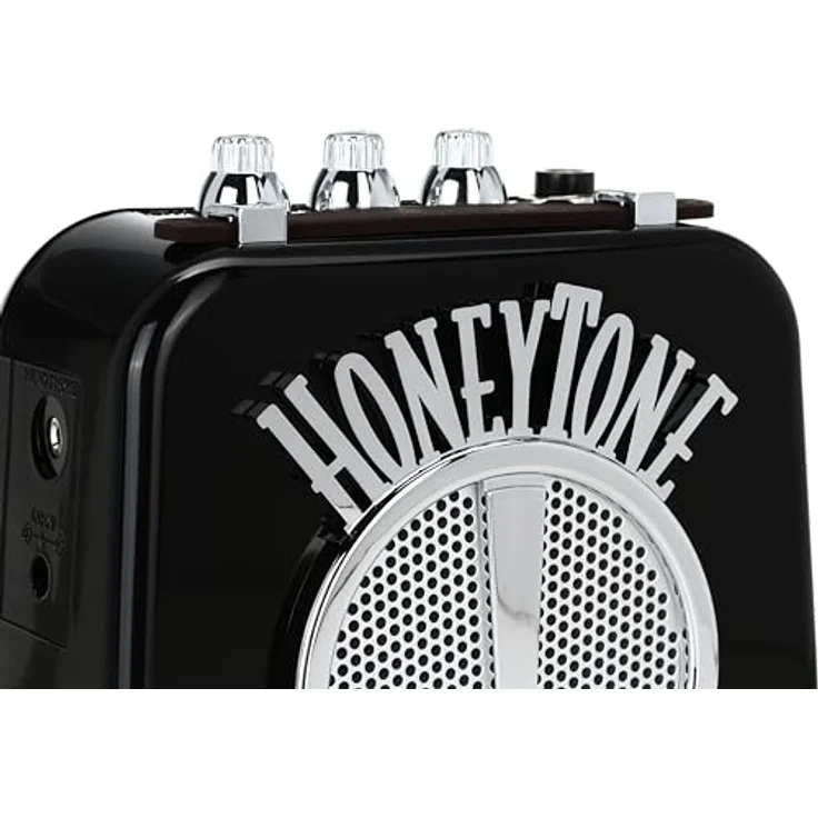 Danelectro N-10 Honeytone Mini Amp BK, E-Gitarrencombo Mini-Verstärker mit 1 Watt, Clean und Overdrive Sound, Echtledergriff, schwarz – Bild 4