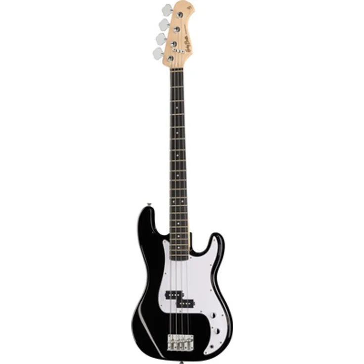 Harley Benton PB-20 BK, E-Bass mit geschraubtem Hals, Pappel Korpus, Ahorn Hals und schwarzem Hochglanz Finish