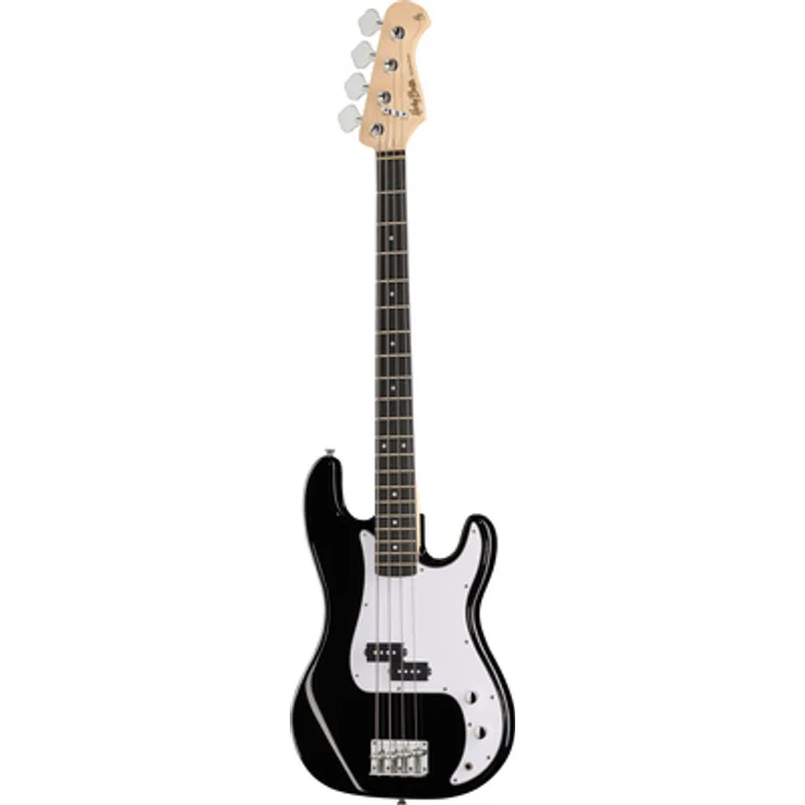 Harley Benton PB-20 BK, E-Bass mit geschraubtem Hals, Pappel Korpus, Ahorn Hals und schwarzem Hochglanz Finish