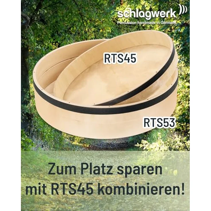 Schlagwerk RTS53 Frame Drum, stimmbar mit 50 cm Durchmesser, 6-lagigem Buchenholzrahmen und handselektierten Ziegenfellen – Bild 3
