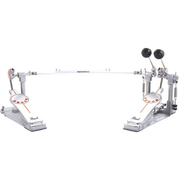 Pearl P-932 Double Bass Drum Pedal, Demonator Longboard Trittplatte, einstellbarer Beater-Winkel, Einzelkette, max. Achsenlänge 55cm