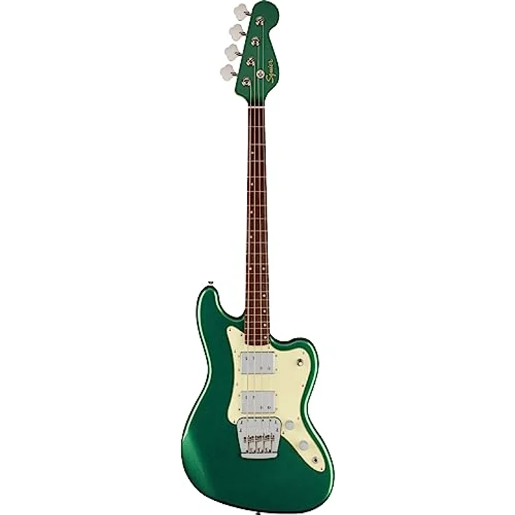 Squier Paranormal Rascal Bass HH SWG, E-Bass mit Pappel-Korpus, Ahorn-Hals, 2x Humbucker, Sherwood Green – Bild 2